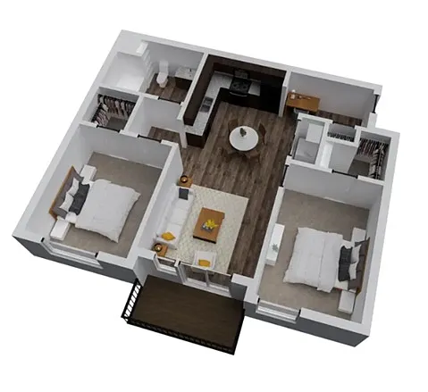 Floor plan 2 Bedroom Floor Plans