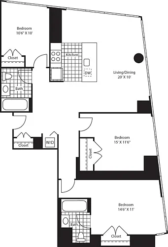 Floor plan Three Bedroom D