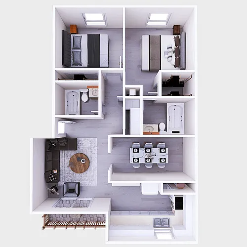 Floor plan Two Bedroom Two Bath