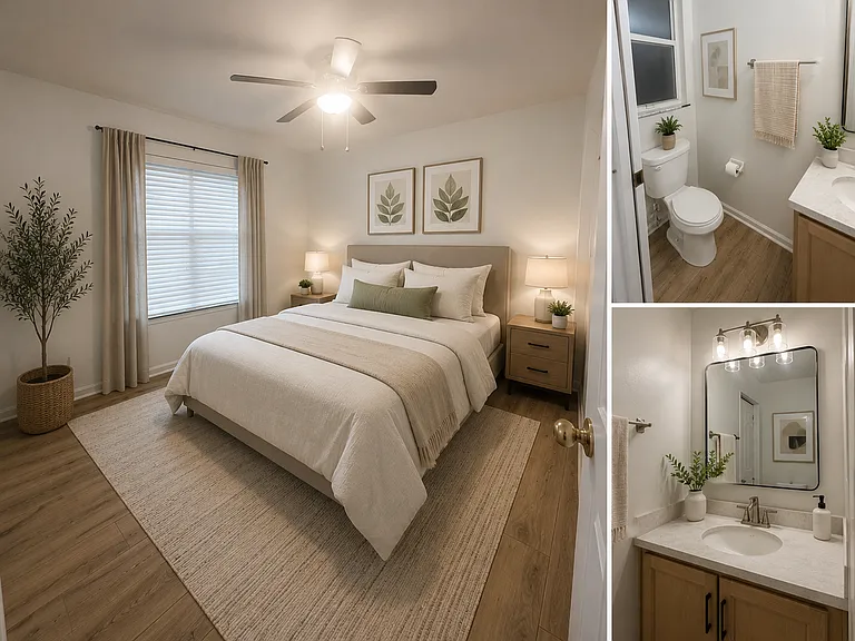 Bedroom 1 w/ half bath
