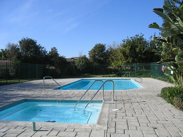 Sparkling community pool and spa
