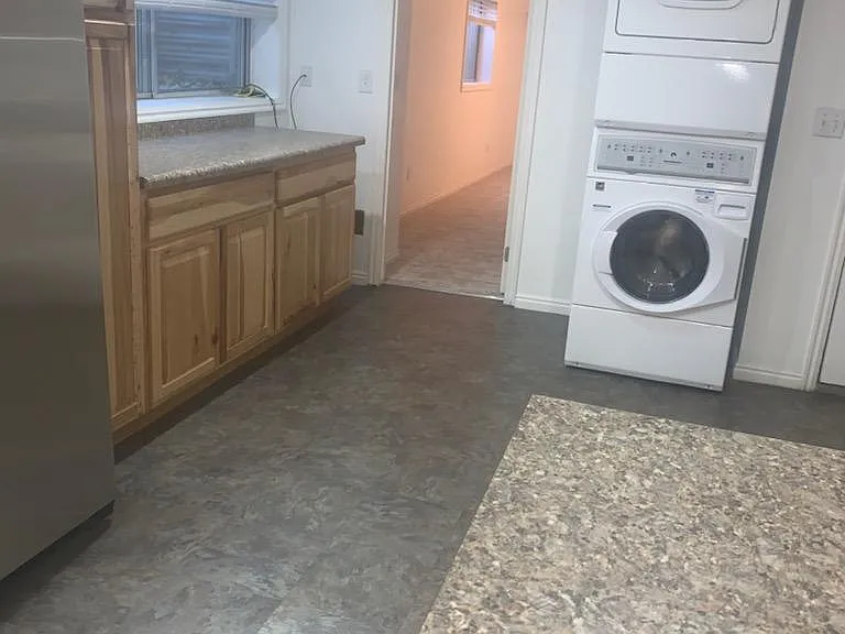 Kitchen and laundry, counter space.