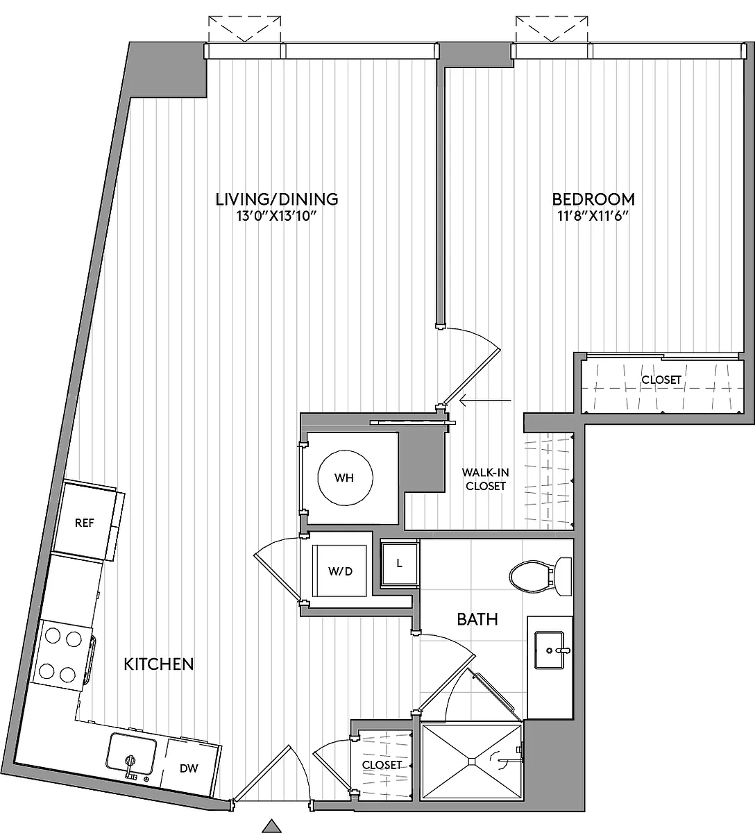 Floor plan 1-Bed-1-Bath-A27