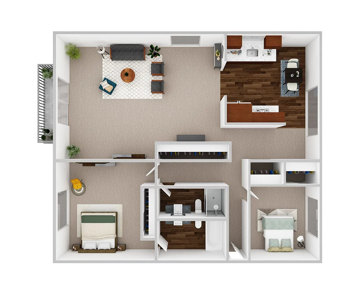Floor plan 2 Bedroom 2 Bath