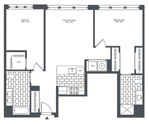 Floor plan cbc3 2 Bed/2 Bath