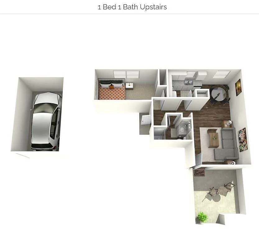 1 Bed 1 Bath Upstairs - Brookside Park Apartments