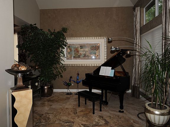 Piano room in entry area