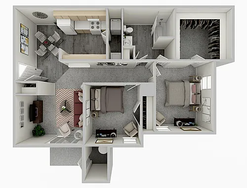Floor plan 2 Bedroom 1 Bath