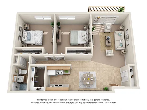 Floor plan Two Bedroom Deluxe