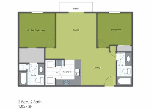 Floor plan 2 Bedroom 2 Bath C