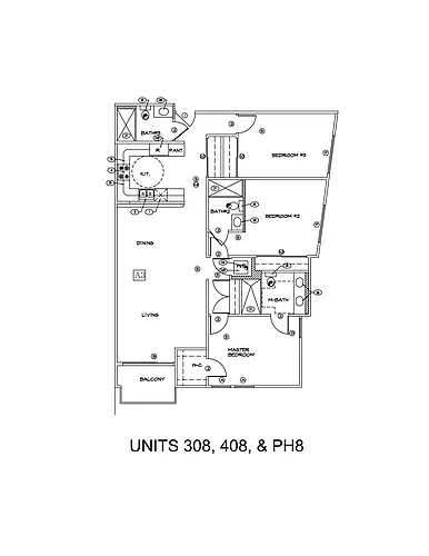 Floor plan Three-Bedroom Three-Bathroom - G