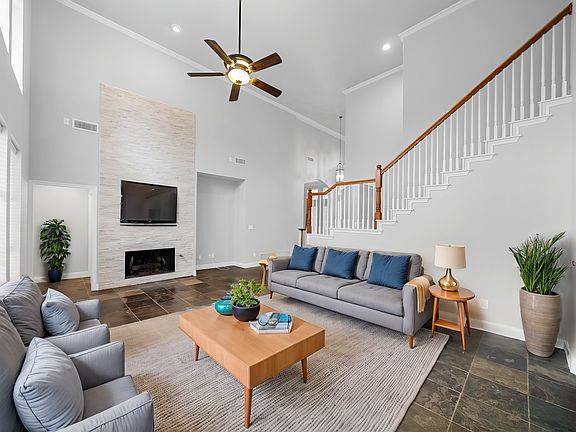 Family room, virtually staged