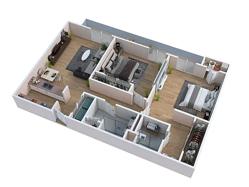 Floor plan Two Bedroom Two Bath