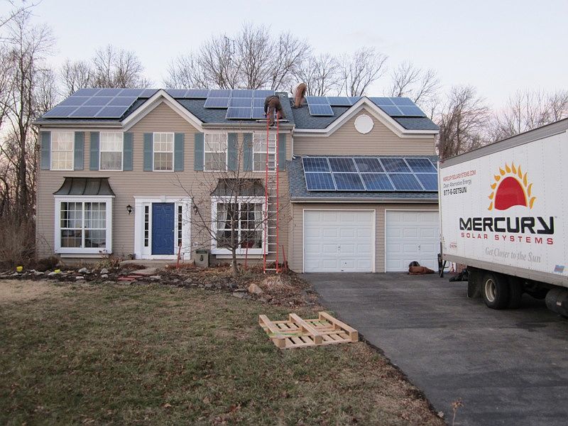 Solar panels being installed