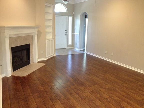 den, fireplace and entry