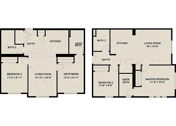 Floor plan TWO BEDROOMS