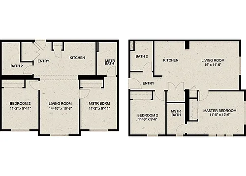 Floor plan TWO BEDROOMS