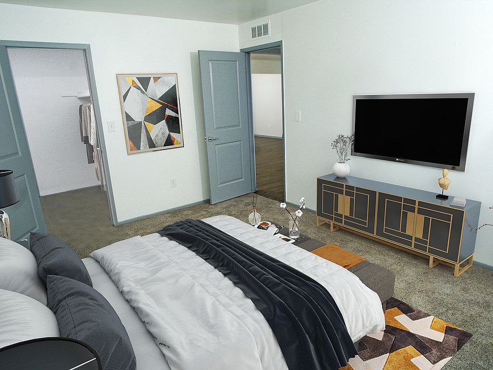 1 or 2-bedroom light-filled Canton apartments -notice the cool grey paneled interior doors.