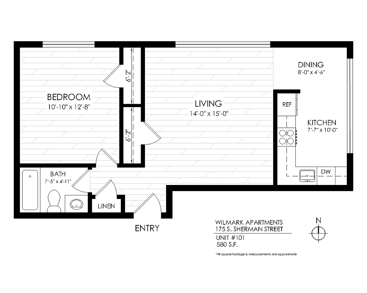 Floor plan Wilmark 1 bed 1 bath