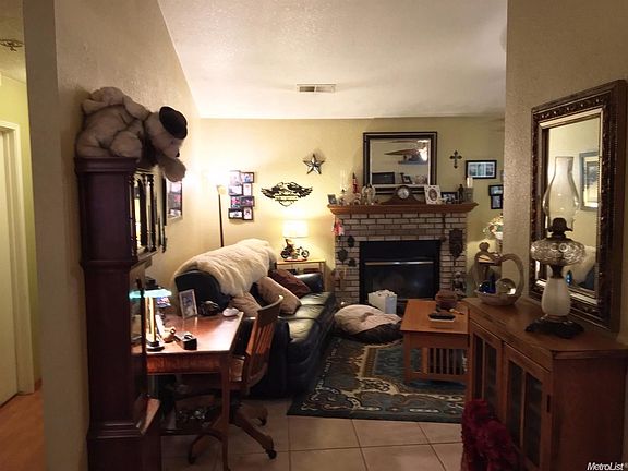 View of the living room from the front door.