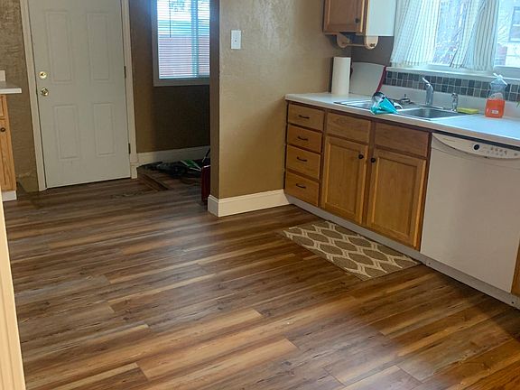 Kitchen with new floor