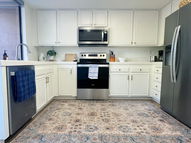 Kitchen with suite of new Whirlpool appliances