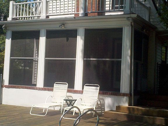 Pool, wood patio, screened in porch