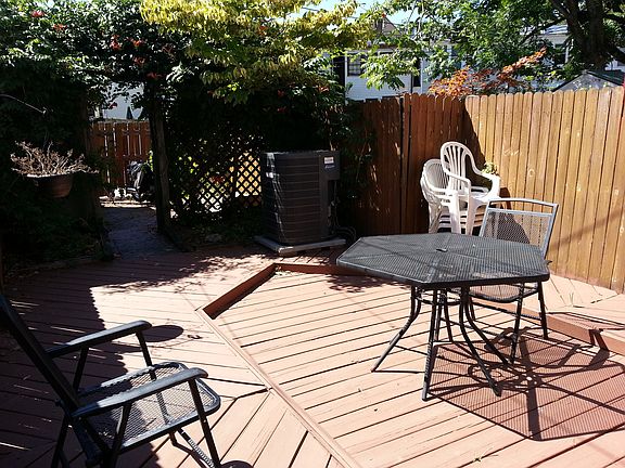 Private Fenced Rear Wood Patio