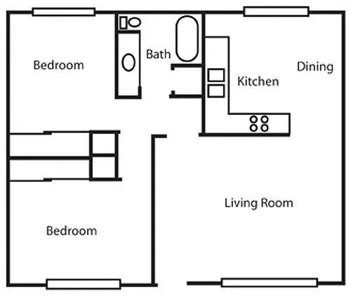 Floor plan Two Bedroom A