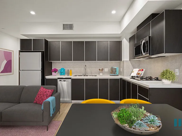 Spacious Kitchen with Refrigerator, Range Stove, Dishwasher, and Microwave Oven - Willow Floor Plan
