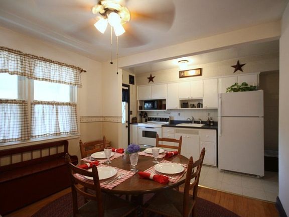 Bright dining room adjacent to the kitchen