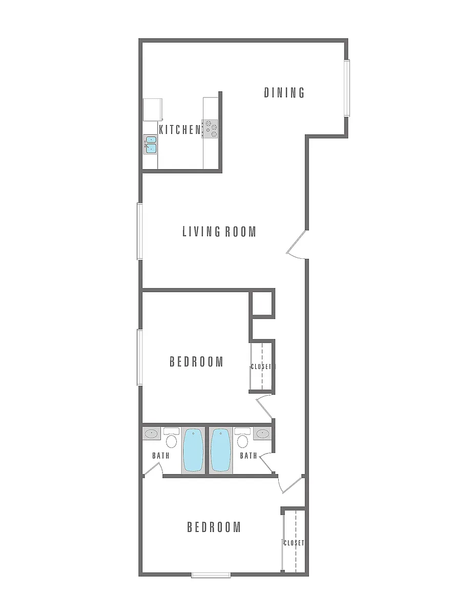 Floor plan 2 Bedroom 2 Bath