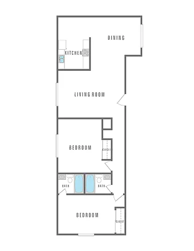 Floor plan 2 Bedroom 2 Bath