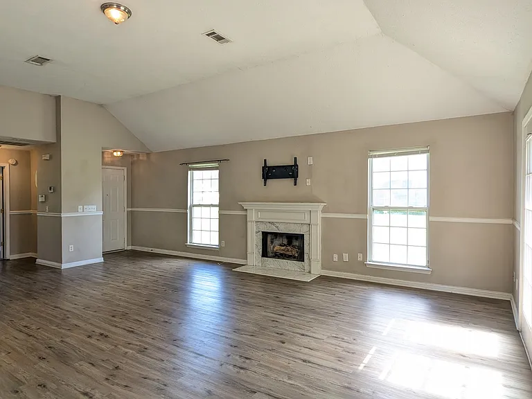 Living room with fireplace