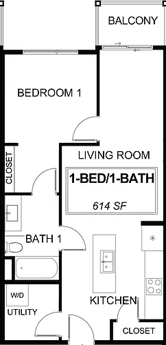 Floor plan 1 Bedroom 1