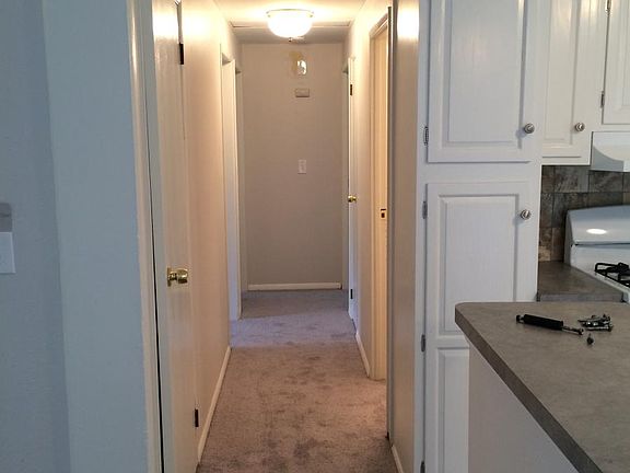 view of hallway to bedrooms