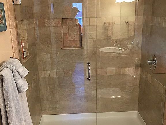 Downstairs tiled bathroom
