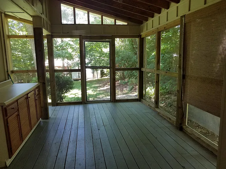 Screened in back porch off the den.