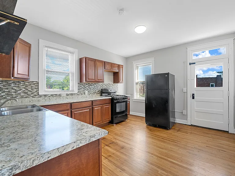 Large eat in kitchen with exit to deck