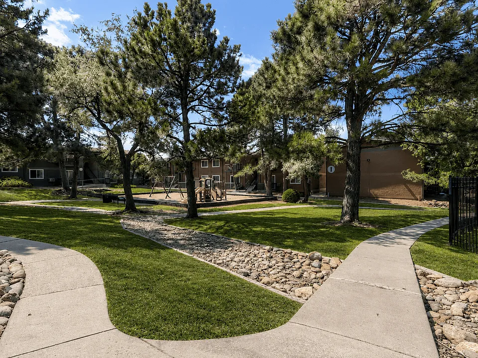 Walking path at Greentree Village Apartments
