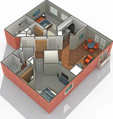 Vermillion | 2-Bedroom Floorplan Vermillion | 2-Bedroom Floorplan
