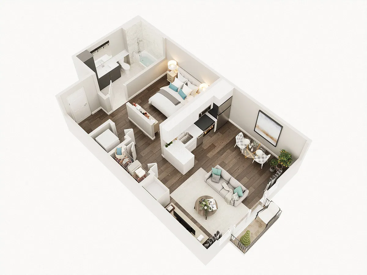 Floor plan Open One Bed One Bath C