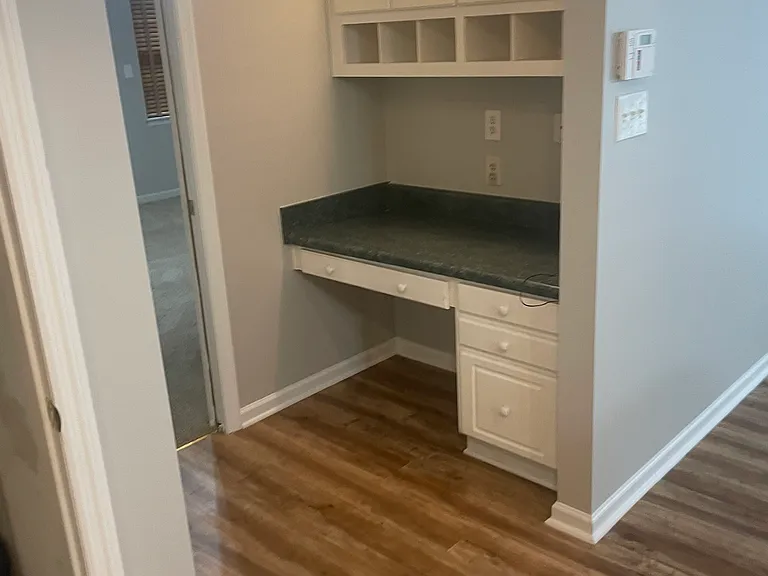 Office area between kitchen and master
