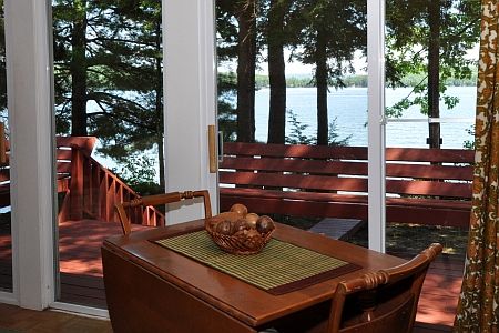 Porch near water's edge.  Enjoy the proximity of the lake!
