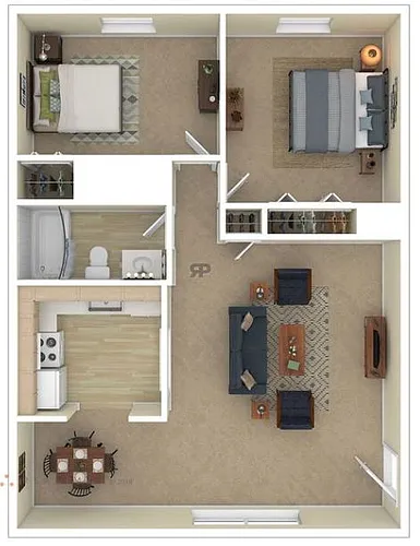 Floor plan 2 Bedroom Deluxe