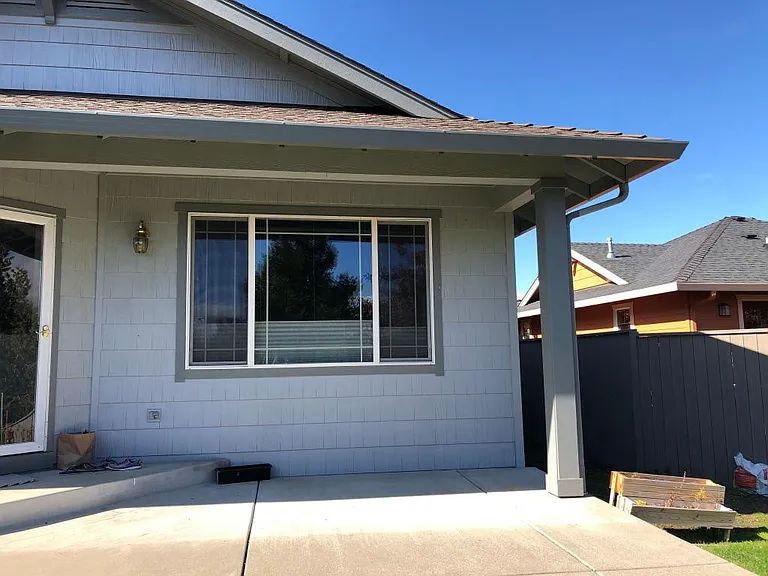 Backyard view of the house