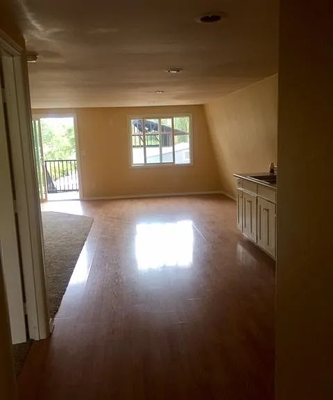 View from Bedroom (on left) and Bathroom (on right)
