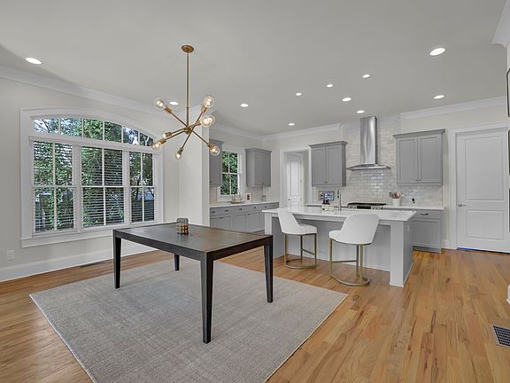 Large dining area with open floor plan