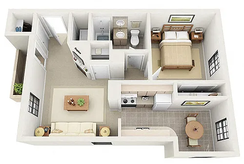 Floor plan One Bedroom