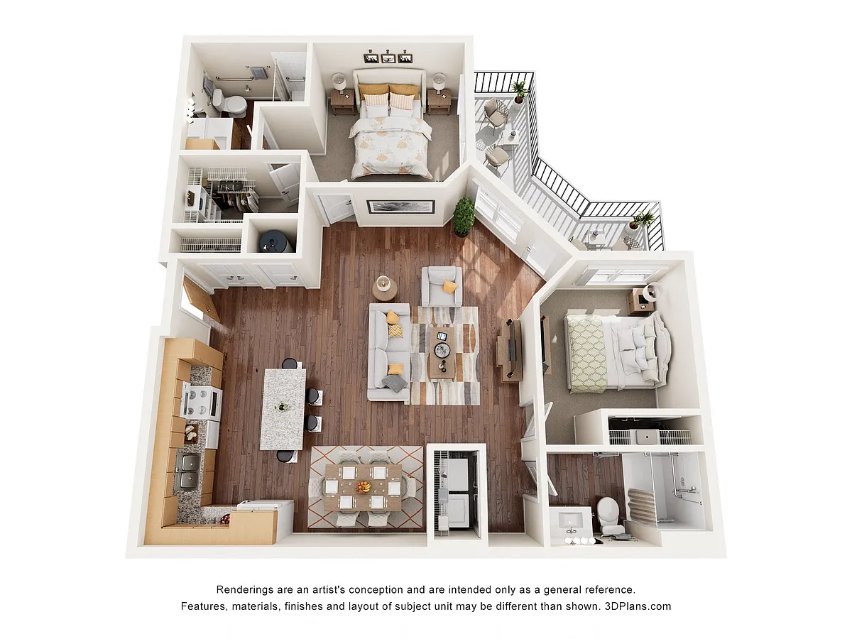 Floor plan Two Bedroom 2F
